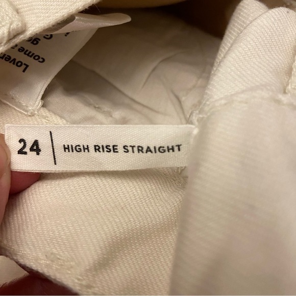 PacSun Women's Color Block Straight Leg Jeans High Rise - Beige and Tan 24 Waist - Picture 14 of 14